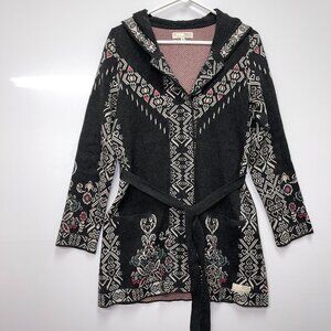 Odd‎ Molly Anthropologie NWOT Snap front hooded heavy cardigan sweater Size M